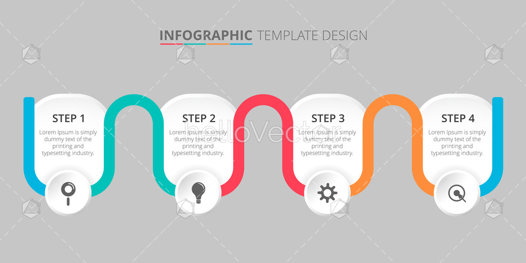 process infographic template design with 4 steps vector illustration hello vector steps template