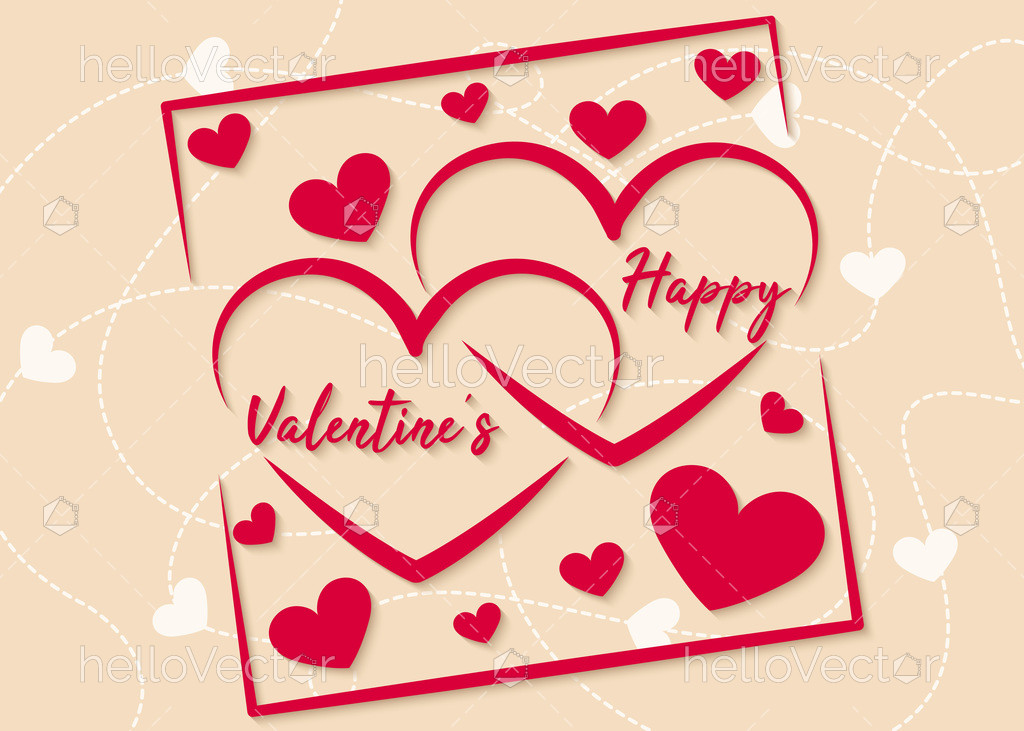 Beautiful heart valentine's day card design 244005 vector art at vecteezy Happy Valentine's day Greeting card design - Vector Illustration