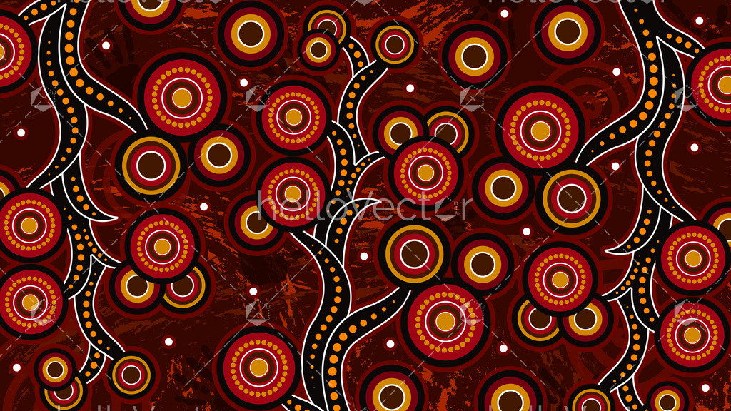 Aboriginal dot art vector background - Download Graphics & Vectors