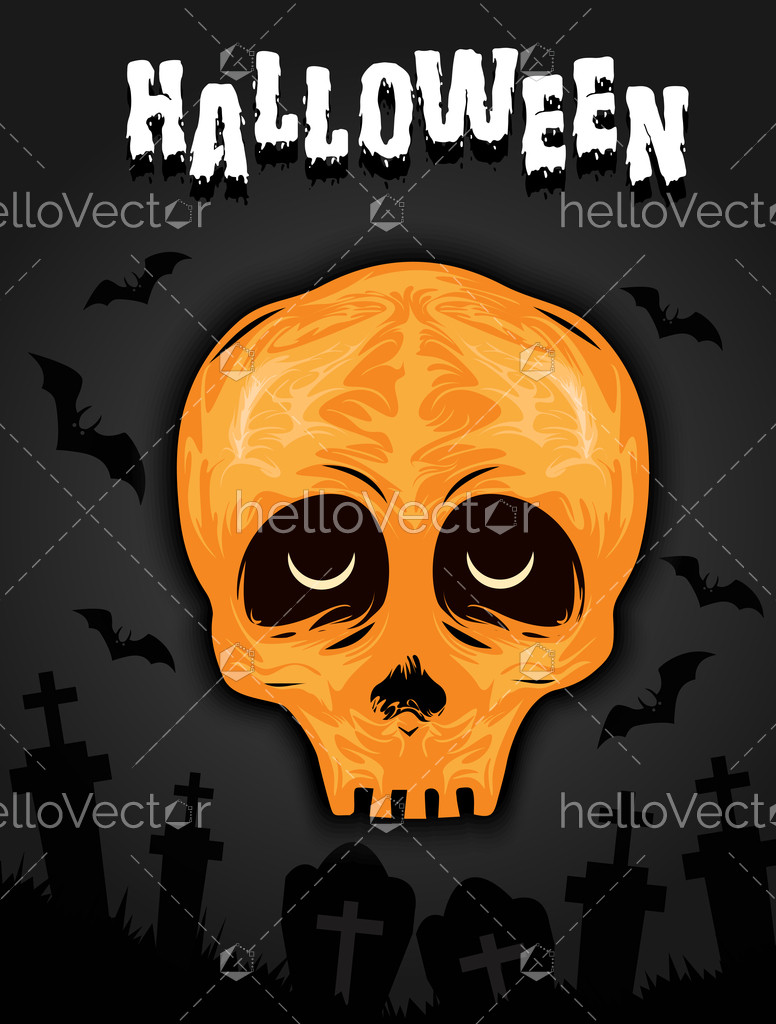 Scary Halloween Skull Illustration Download Graphics