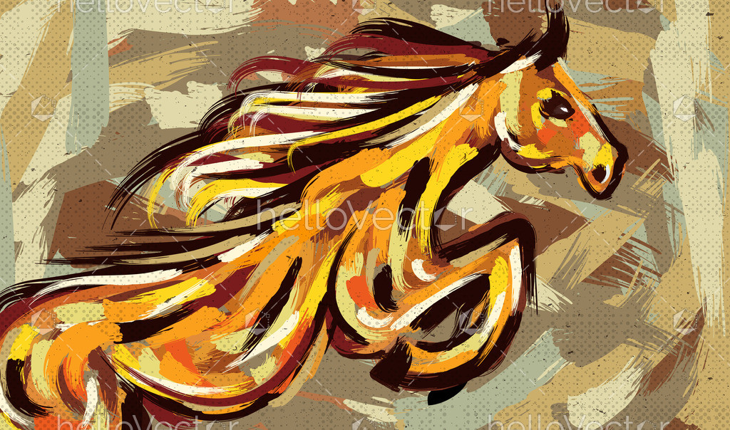 Rearing Horse Painting Download Graphics & Vectors