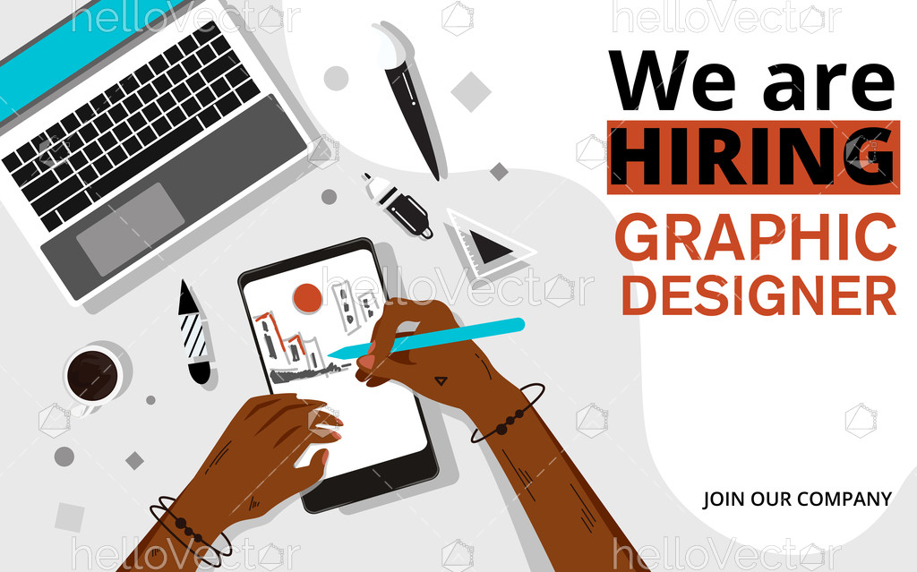 We are hiring recruitment design poster Download Graphics & Vectors