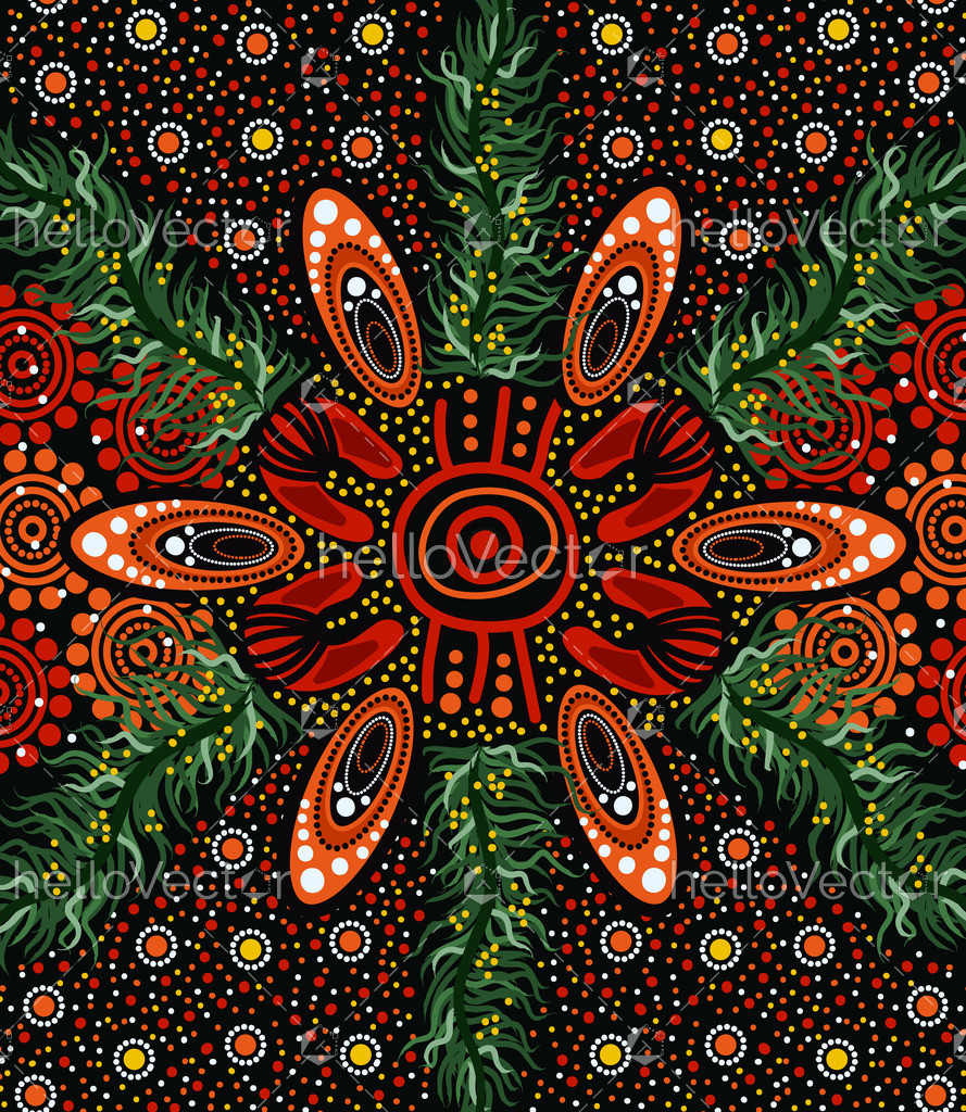 Bush leaves aboriginal art background - Download Graphics & Vectors