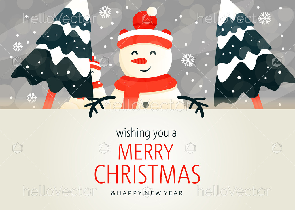 Merry Christmas Snowman Card - Download Graphics &amp; Vectors