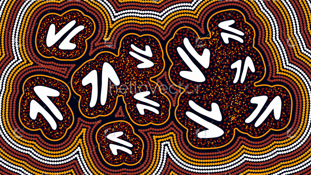 Aboriginal art background Kangaroo Symbol Download Graphics & Vectors