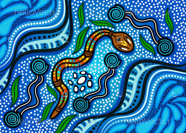 Aboriginal rainbow serpent background - Download Graphics &amp; Vectors