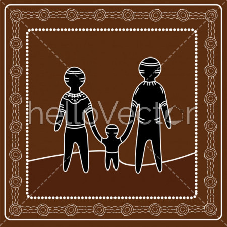 Aboriginal art vector painting.