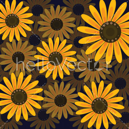 Sunflower seamless pattern background - Vector illustration