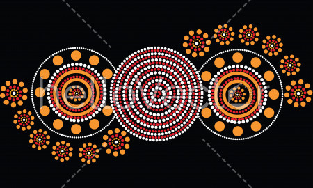 Aboriginal dot art vector background.