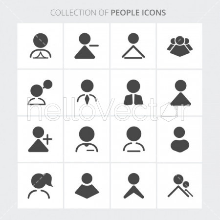 People icon collection in trendy flat style isolated on white background.