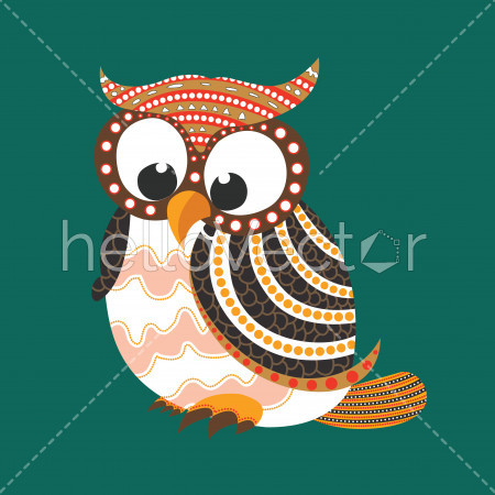 Aboriginal Owl Vector.