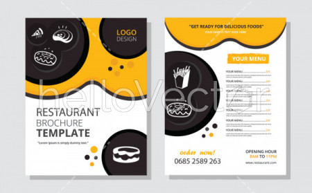 Restaurant brochure design vector template.