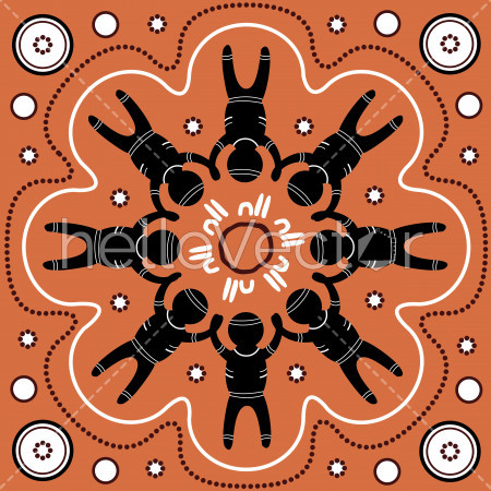 Aboriginal art vector background.