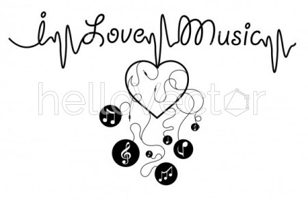 I love music - Vector graphic