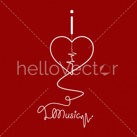 I love music - Vector graphic