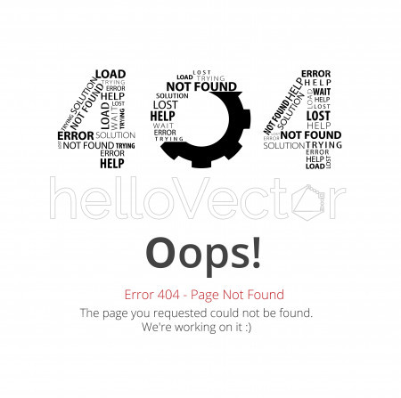 Error 404 page layout vector design