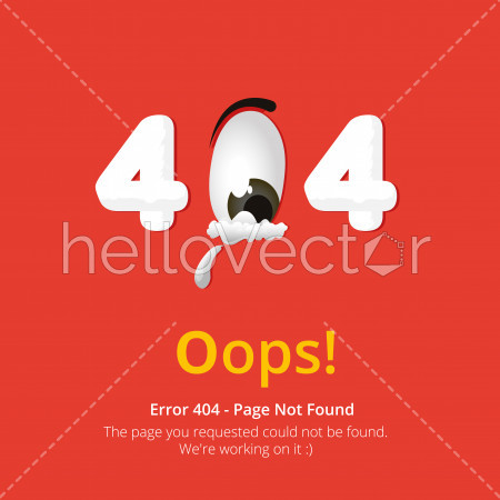 Error 404 page layout vector design