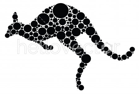 Aboriginal art kangaroo illustration