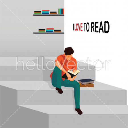 I love reading vector Illustration