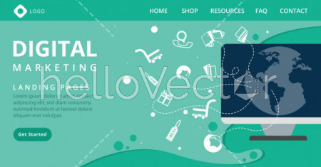 Digital marketing website landing page template