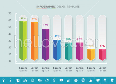 Bar chart infographic template design - Vector Illustration