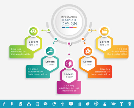 Mindmap Infographic Template Design - Vector Illustration