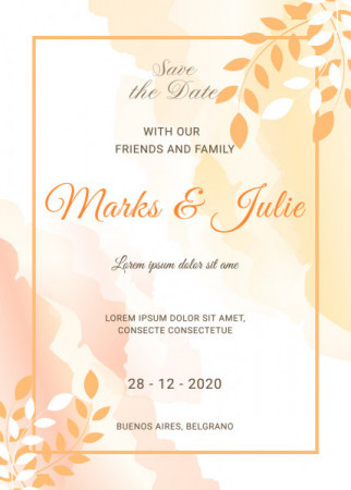 Floral wedding invitation card template - Vector illustration