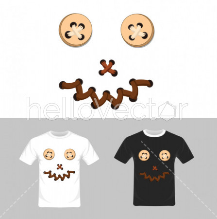 T-shirt graphic design. Smiley face character - vector illustration