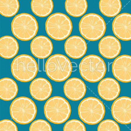 Seamless lemon and orange pattern background - Vector illustration