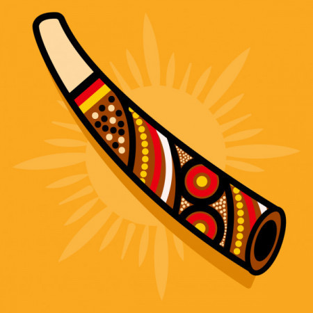 Aboriginal Didgeridoo - Vector Illustration
