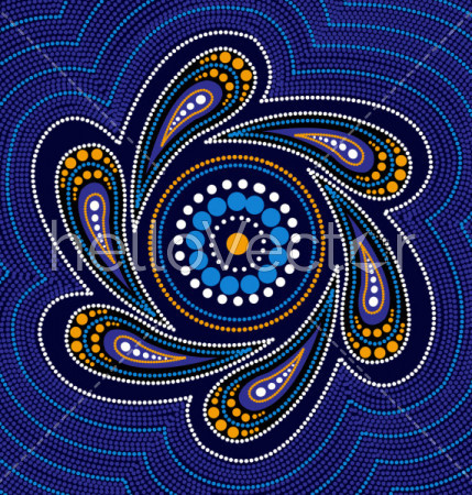 Illustration based on aboriginal style of dot painting.