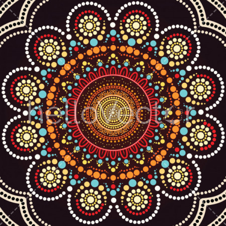 Aboriginal dot art background - Vector illustration