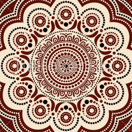 Aboriginal dot art background - Vector illustration