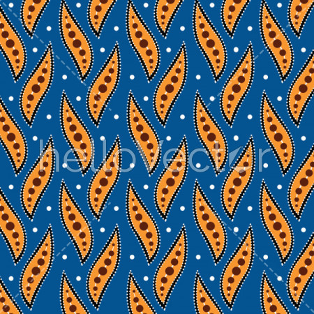 Leaves pattern. Aboriginal dot art background - Vector Illustration