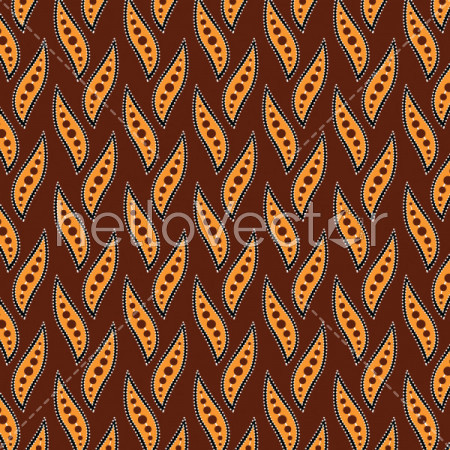 Aboriginal dot art background with leaves - Vector Illustration