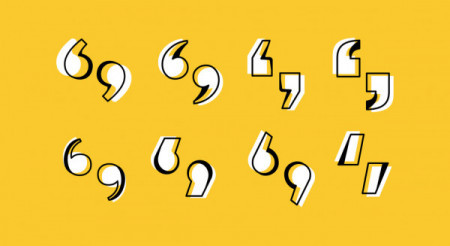 Abstract quote marks icons