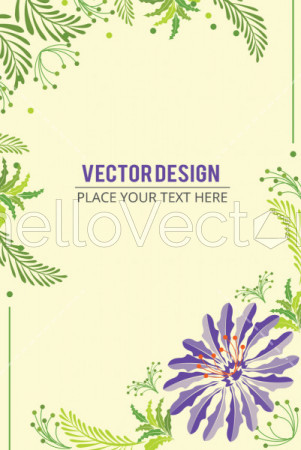 Floral Banner Background. Abstract floral effect banner with text - Vector illustration