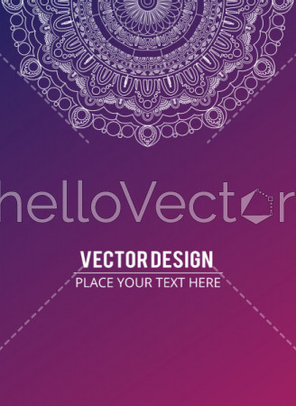 Abstract floral effect banner with text. Mandala design texture background - Vector