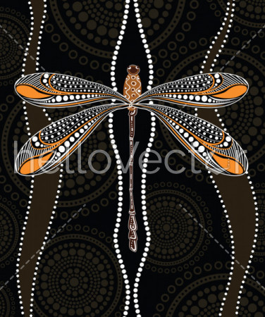 Dragonfly aboriginal art vector painting