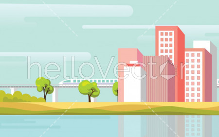 Urban landscape background with modern buildings
